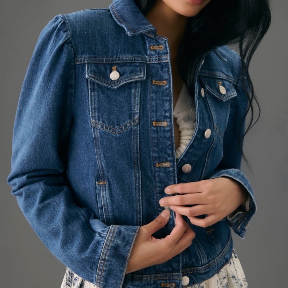 Classic Blue Denim Jacket Anthropologie Pilcro M. Like new condition